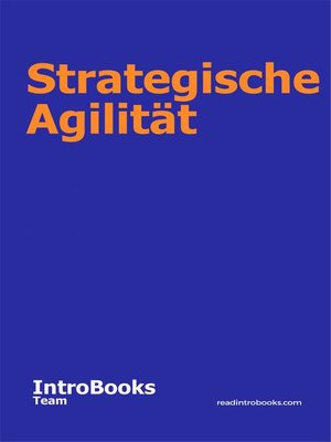 cover image of Strategische Agilität